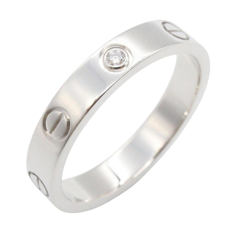 Cartier Mini Love Ring 1PD Ring, Jewelry, 18K White Gold (Diamond), Men's/Wom...
